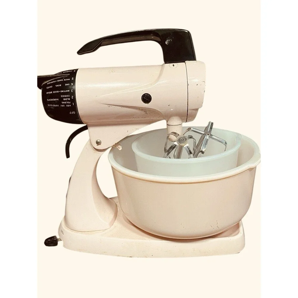 Vintage 1950's Pink Sunbeam Mixmaster 12 Speed Stand Mixer Works